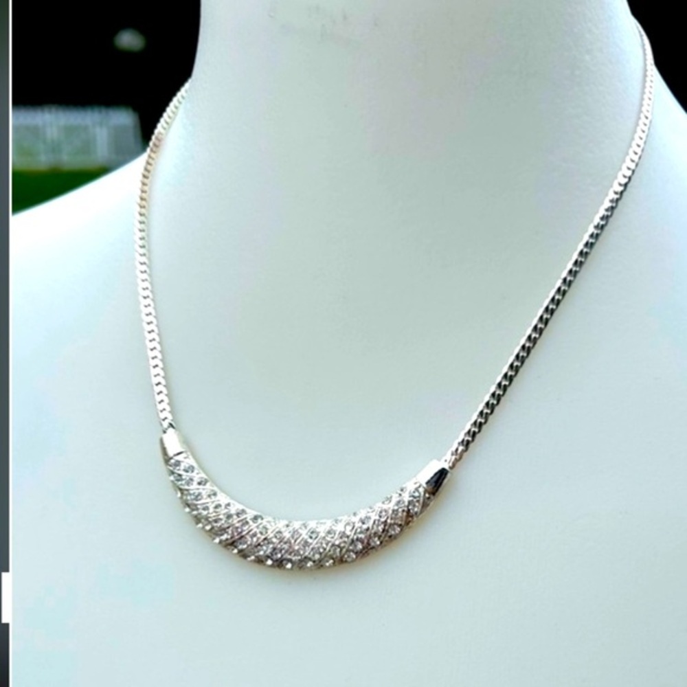 Crystal and silver necklace